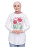 White Printed Long - Sleeve Design 32 - Khotwh